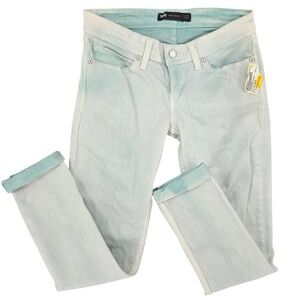 Levis Demi size 28 Curve Low Rise Cuffed Skinny Jeans Women Light Blue Acid Wash